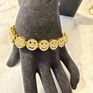 Gold Smiley Face Bracelet